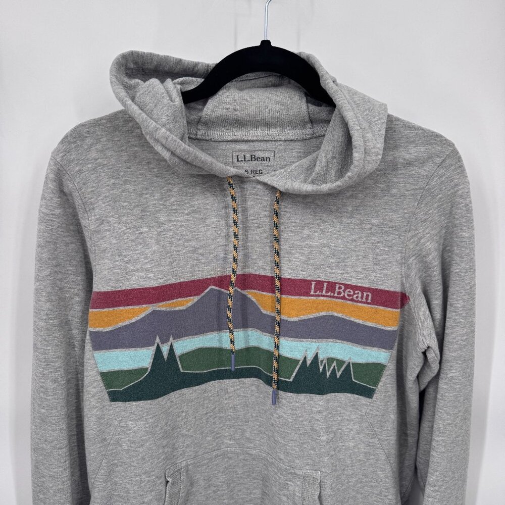 L.L. Bean Gray Hoodie with Multicolor Mountain Design - Picture 2 of 9